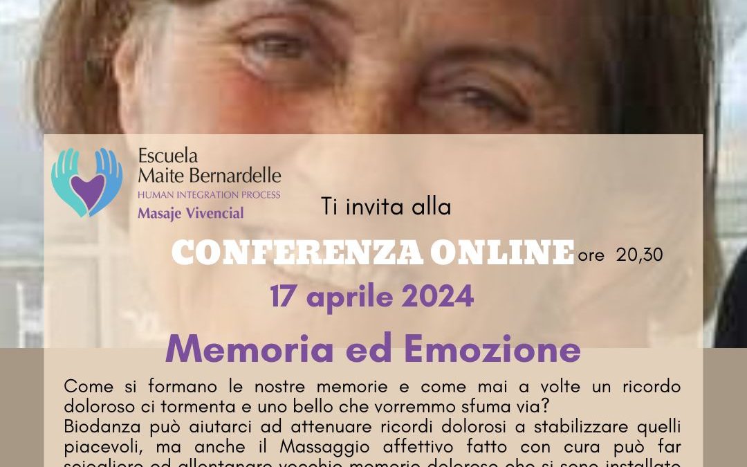 Memoria ed Emozione_Conferenza online con Cristina Vannini_17 Aprile 2024